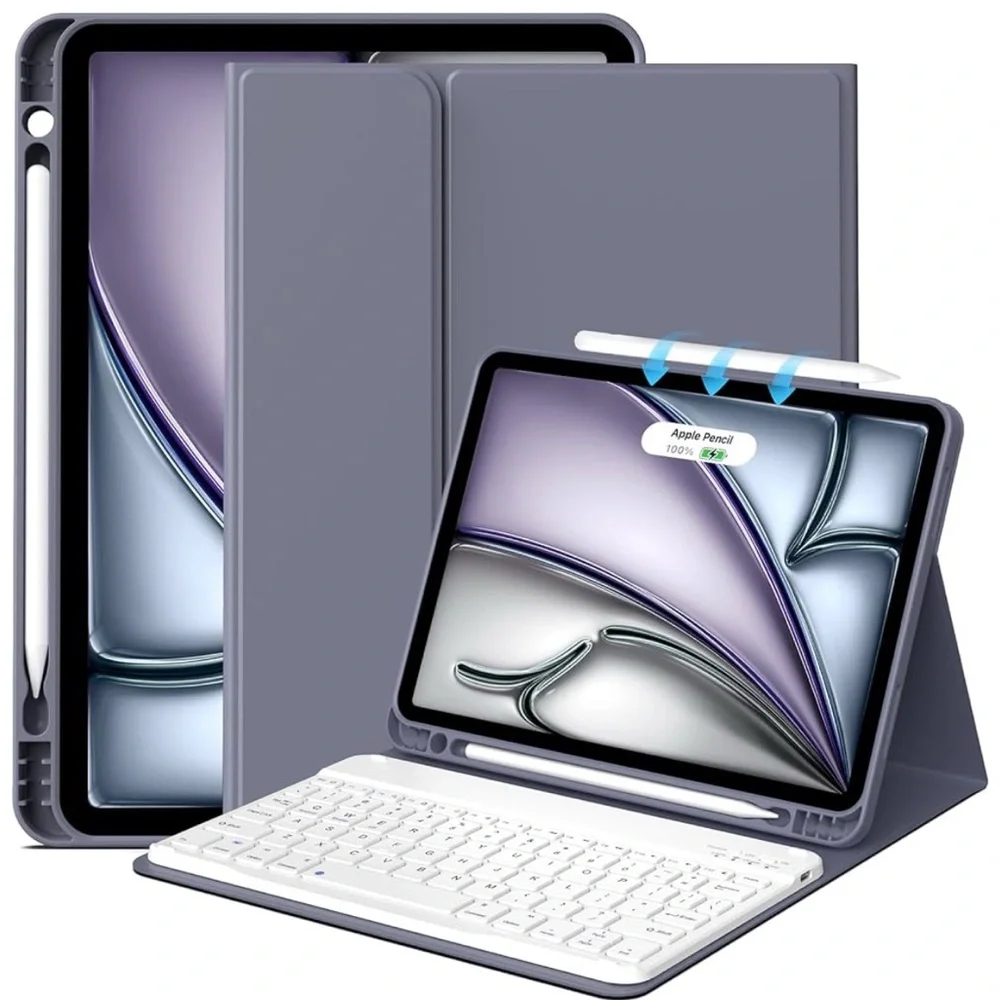 JKSML Keyboard Case for iPad Air M3 2025 11 inch M2 2024/iPad Air 10.9 inch 5th